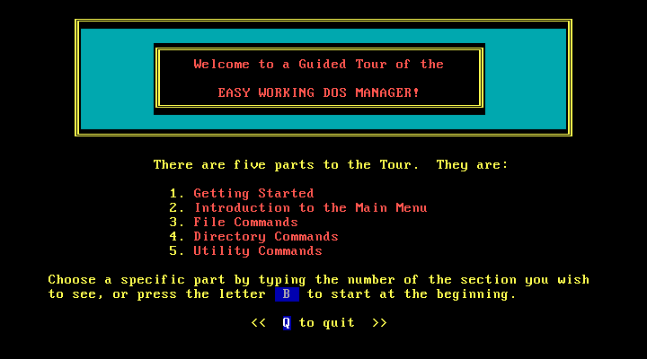 Easy Working DOS Manager 1.5 - Tour
